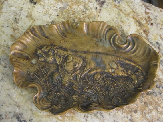 President Teddy Roosevelt Cast Bronze Tiger Tray … - image 8