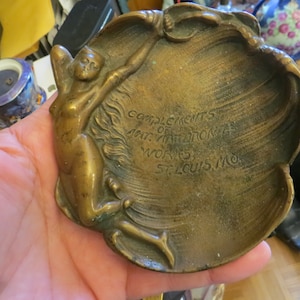 Early 1900s St Louis Art Nouveau Card Receiving Tray National Art Bronze Works
