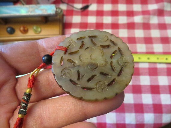 Carved Stone Medallion Pendant  - image 10