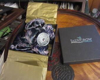 Lady Crow Scotland Pewter Scarf Clip/Buckle - Celtic Interlace & Scarf, Please Read Description