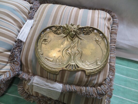 Art Nouveau Bronze Brass Dressing Table Tray - image 2