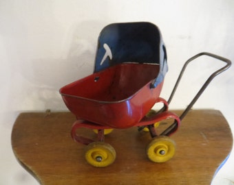 Doll Toy metal Carriage Buggy Vintage Pram Toy