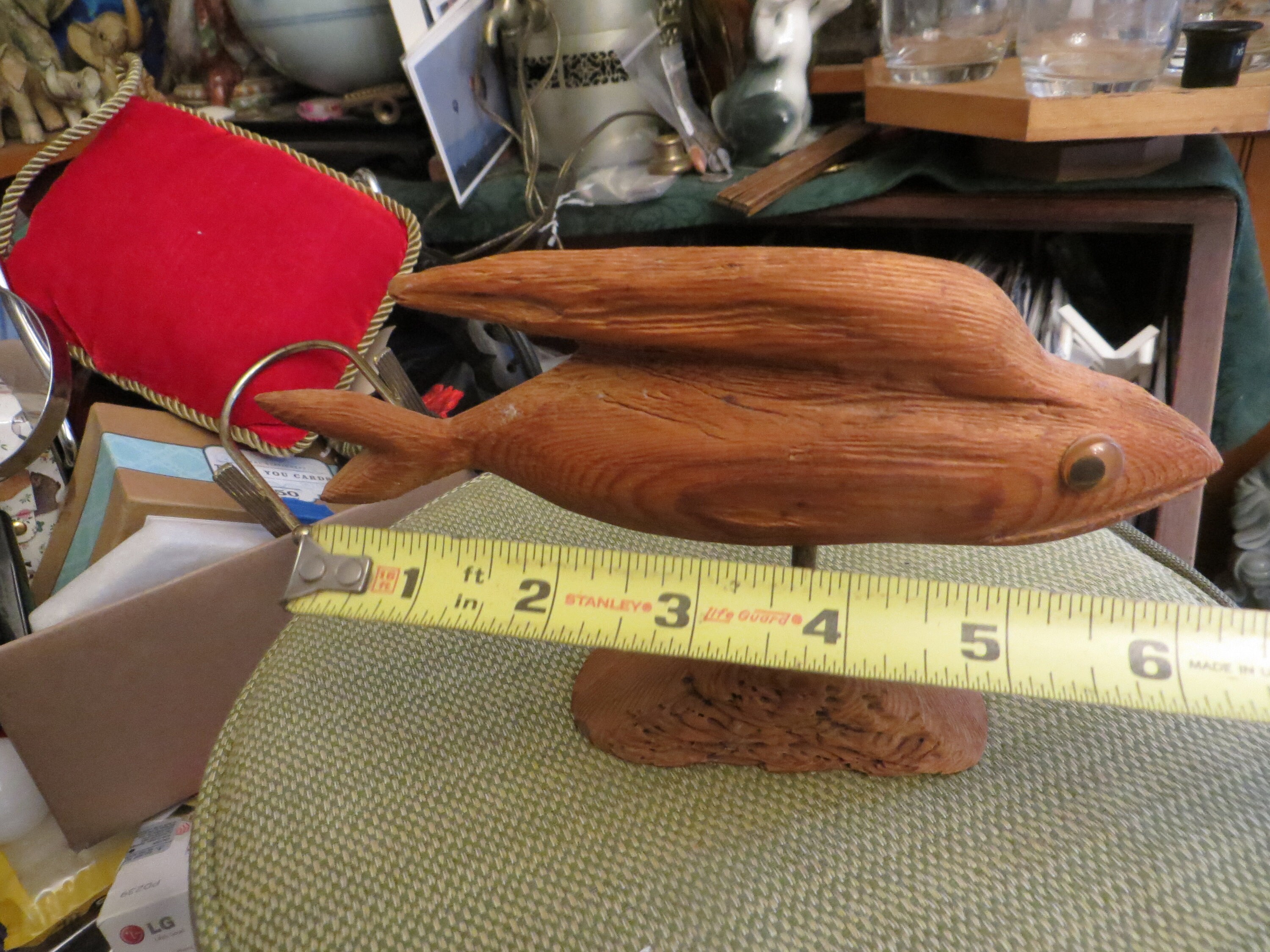Vintage Wood Fish Sculpture Hand Carved Fish Art Etsy