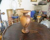 Burlwood Bud Vase, Turned Wood, Vintage