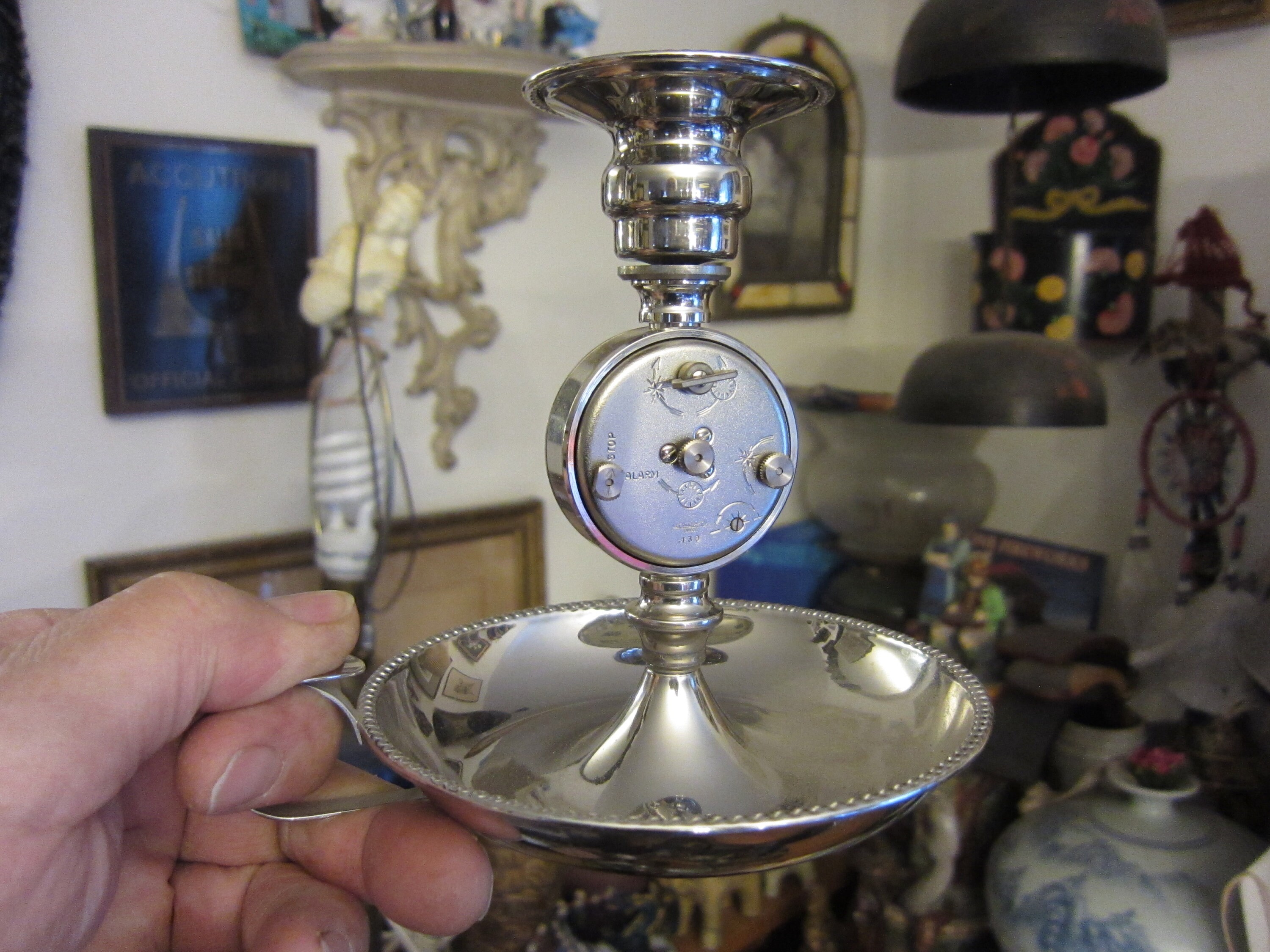 Jaeger-LeCoultre キャンドルホルダー付き置時計 不動品 LeCoultre Alarm Clock Candle Holder, Please Read Description