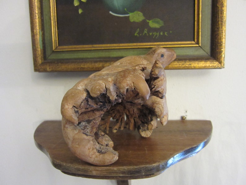 Driftwood Frog Sculpture 7 carved
