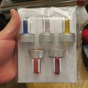 Absolut Vodka Advertising Collectible Plastic Set Of 5 Bottle Pourers Liquor Pourers