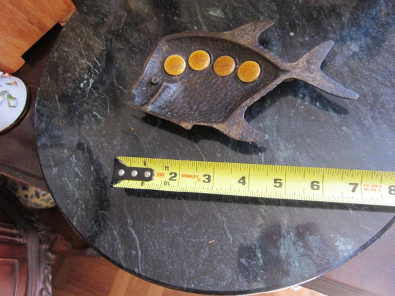 Vintage Cast Iron Japanese Fish Dish, Tray Ashtray Trinket
