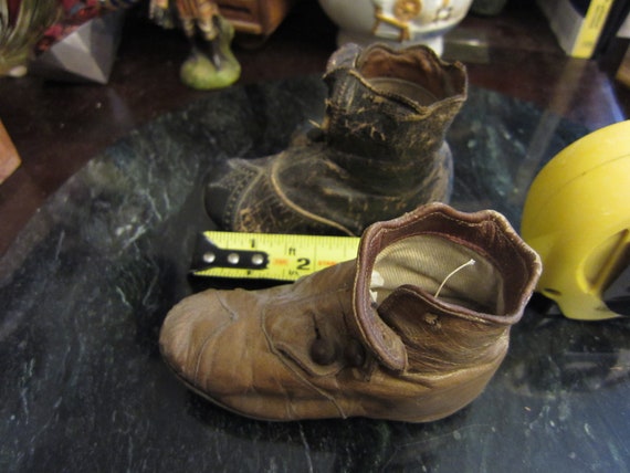 Antique Victorian Baby Shoes, Leather Baby Boots - image 6