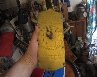 Scale Primitive Dated 1868 Brass Antique Morton & Bremner Balance Spring Scale, Please Read Description