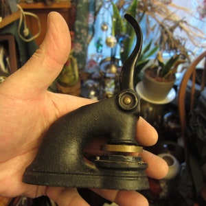 Antique Cast Iron & Brass Notary Seal Stamp