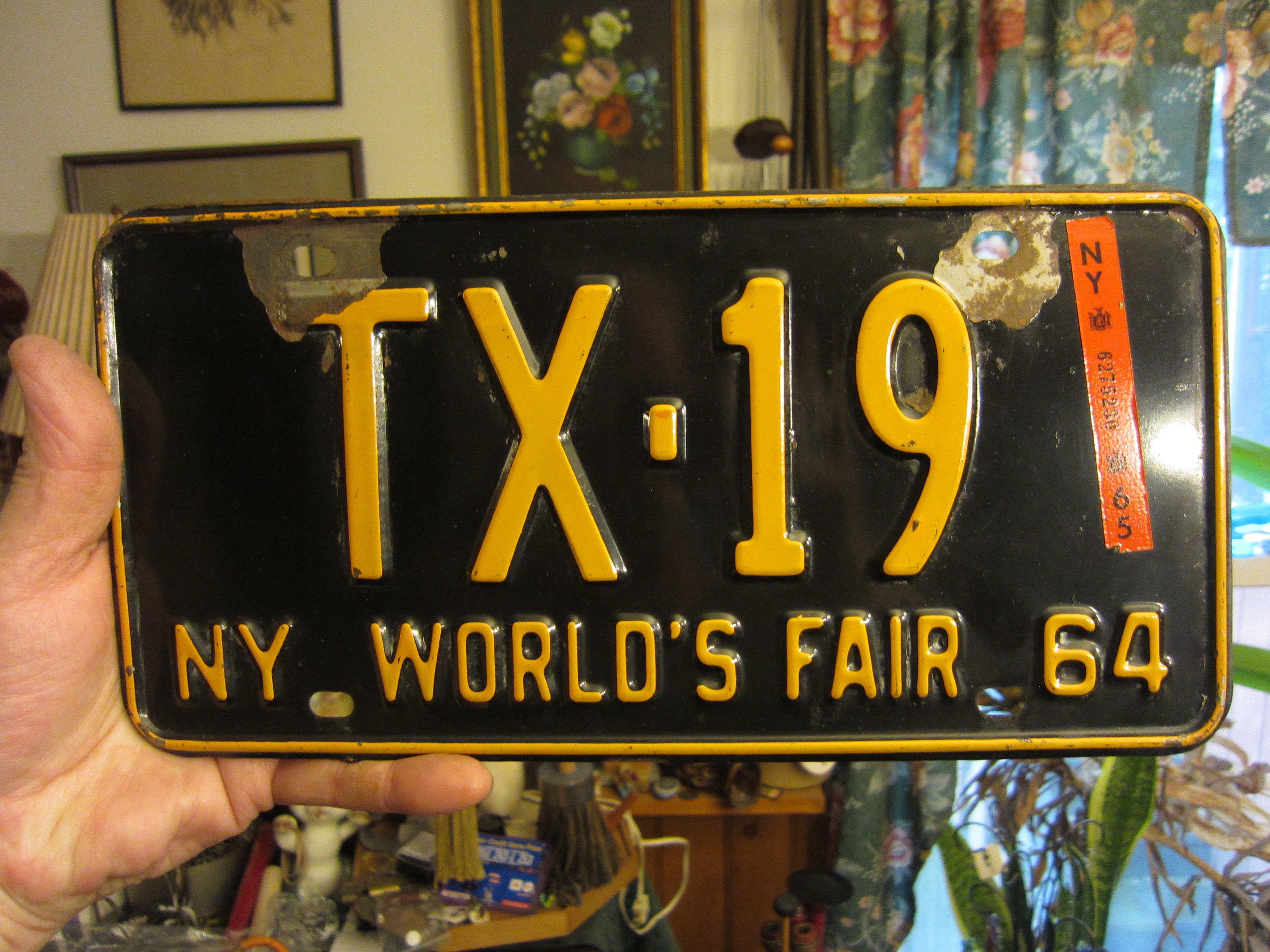 1964's New York Worlds Fair License Plate Tag Empire State TX-19 ...