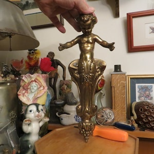 Metal Salvaged Cherub Church Alter Religious Architectural Part