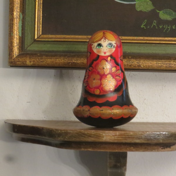 Vintage Russian Matryoshka Chime doll, Wood Doll