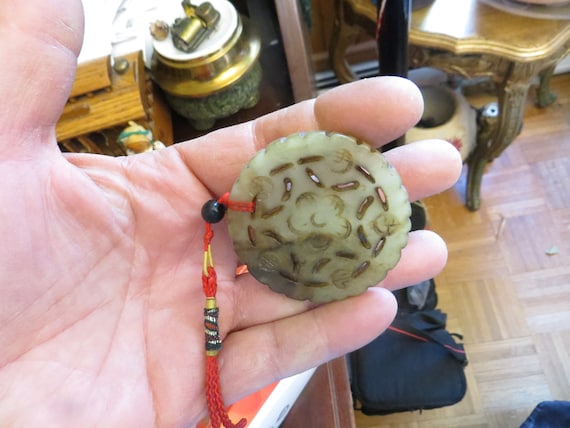 Carved Stone Medallion Pendant  - image 8