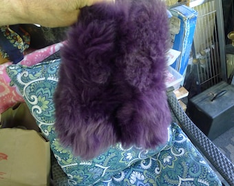 Vintage Moschino Cheap and Chic Purple Sheepskin Fur Moon Ski Boots Y2K Archival Fluffy Winter Snowshoes, Italy - Please Read Description