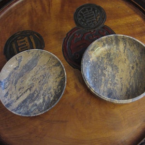 Vintage Marbled Bakelite Round Box