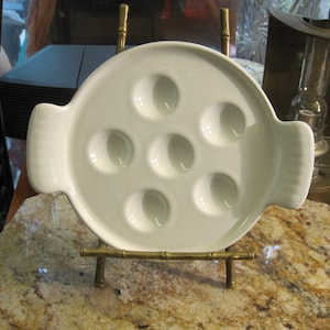 6 Hole Orange Escargot Dish, Enamel Cast Iron Made in Belgium