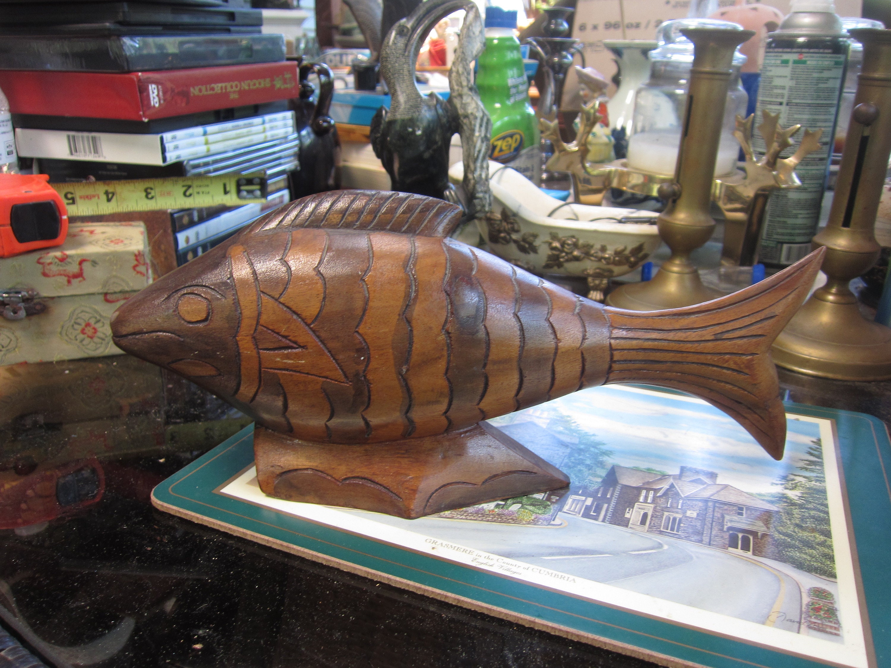 Wood Fish Sculpture, Hand Carved Fish Art - Etsy