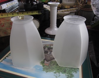 Vintage Vianne Frosted Set of 2 Lily / Tulip Glass Shades, Please Read Description