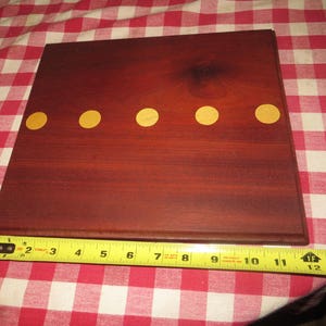 Wood Display Base Inlaid 12" x 10 1/2", vintage, 1" dots, 3 1/2 pounds.