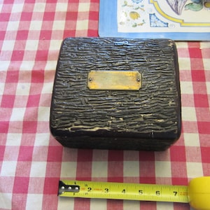 PICTURES Antique Wooden Lidded Storage Box