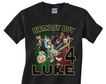 Star Wars Custom Birthday Shirt, Custom personalized shirts for all family, Black