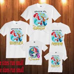 Ariel Birthday Shirt: Custom Little Mermaid Family Matching Shirts