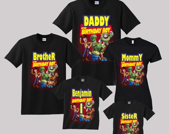 Toy story Birthday Shirt Custom personalized shirts for all family, Black