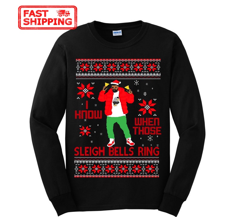 Drake Ugly Christmas Sweater Style Sweatshirt And Short Sleeve T Shirt Drake Hotlinebling Christmas Funny Shirt Unisex Shirts D2