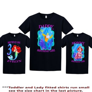 The little Mermaid Birthday Shirt, Ariel Custom Shirt, Personalized Little mermaid Shirt, The Little Mermaid family shirts, Birthday t-shirt