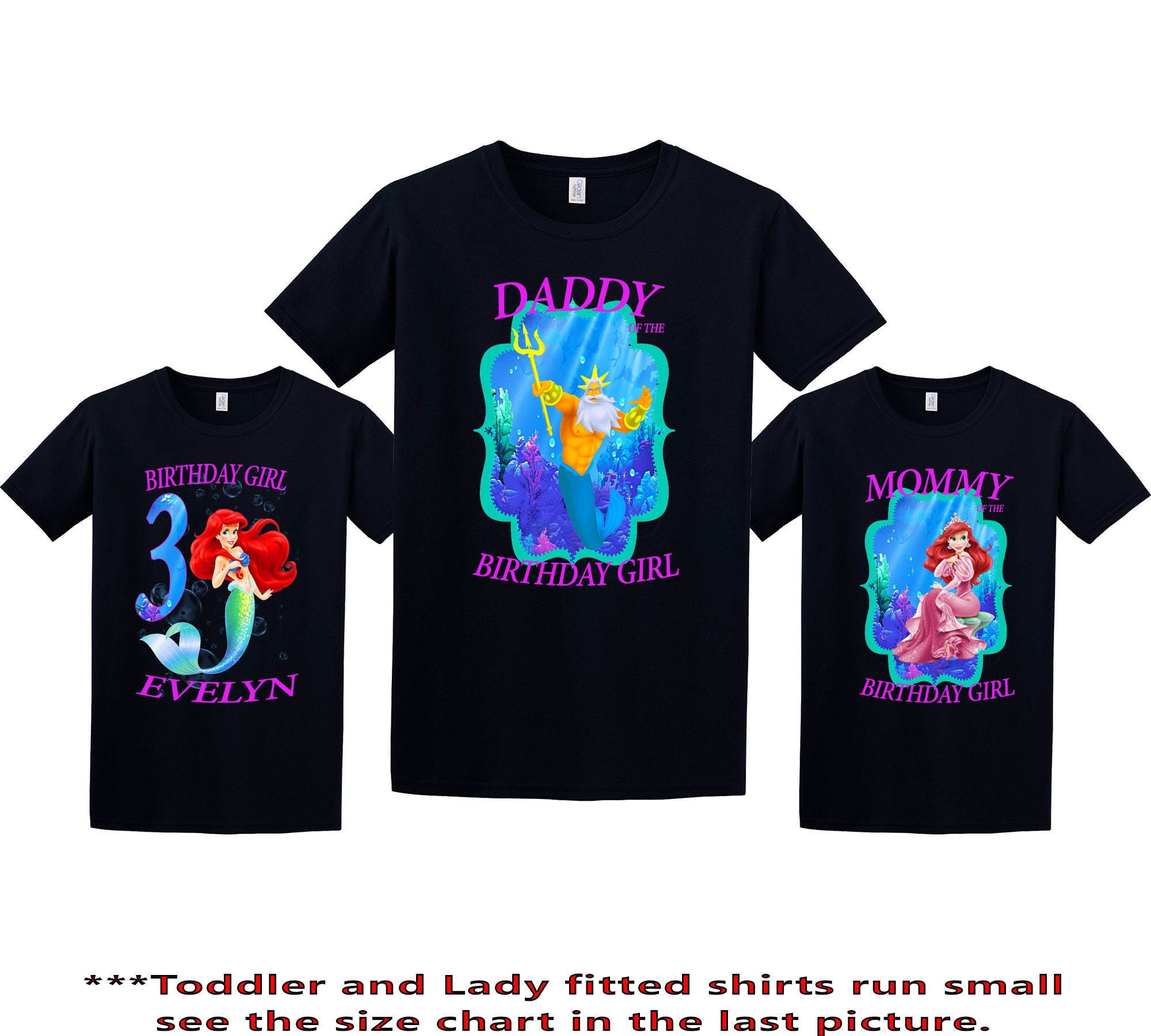 The little Mermaid Birthday Shirt Ariel Custom Shirt Etsy