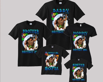Personalized Moana Birthday Shirt: Family Matching Outfits