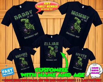 Incredible Hulk birthday shirt, Hulk birthday tshirt, Hulk theme party shirts, hulk family shirts, hulk matching shirts