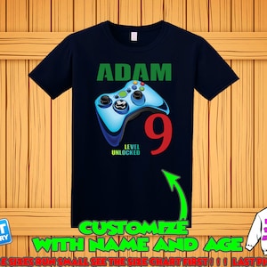 Custom Gamer Birthday T-Shirt: Video Game Party, Matching Family Shirts