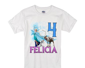 Frozen Birthday long sleeve and Short Sleeve Shirt Custom personalized shirts for all family, p5