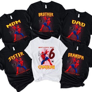 Personalized Spiderman Birthday T-Shirt, Superhero Shirt, Spiderman Shirt, Family Spider Shirt, Spider-Man Family Matching Shirt,