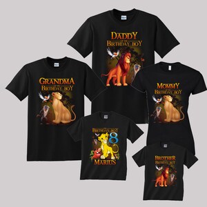 Lion King Birthday Shirt Custom personalized shirts for all family, Black b2