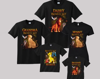 Lion King Birthday Shirt Custom personalized shirts for all family, Black b2