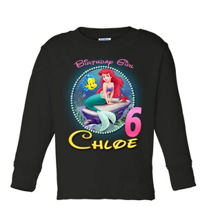 The little mermaid Ariel Birthday Shirt Custom personalized shirts for all family, Black b2