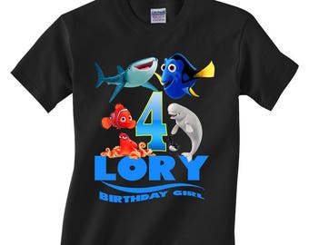 Finding Dory Birthday Shirt Custom personalized shirts for all family, Black