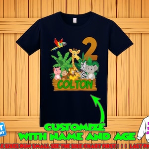 Safari Animals Birthday Shirt: Custom Family Matching T-Shirt