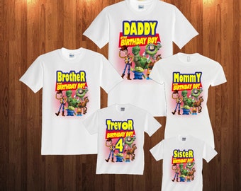toy story Birthday long sleeve and Short Sleeve Shirt Custom personalized shirts for all family,