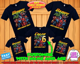 Avengers birthday shirt, Superhero birthday tshirt, Marvel theme party shirts, Avenger Marvel family shirts, Superheros matching shirts
