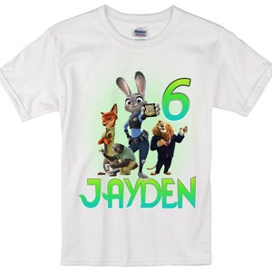 Zootopia Birthday Long Sleeve and Short Sleeve Shirt, Custom personalized t-shirts for all family,