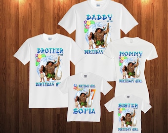 Custom Moana Birthday Shirt: Family Matching T-Shirts