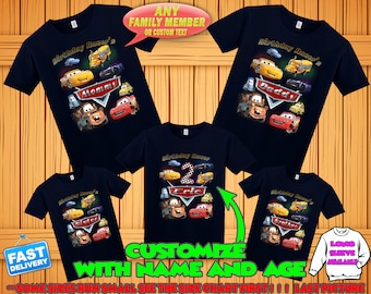 Disney Cars birthday shirt, Cars birthday tshirt, Cars theme party shirts, Cars family shirts, Cars matching shirts