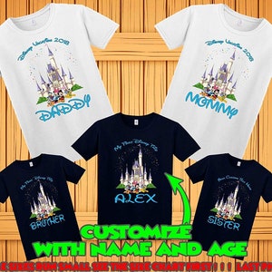 Disney family matching custom t-shirts, Family vacation disney shirts, custom Personalized disney shirt, Birthday Disney Shirts image 2