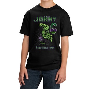 Incredible Hulk Birthday Shirt Custom personalized shirts for all family, Black image 2