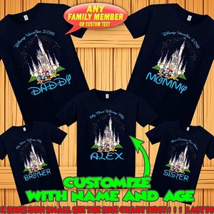 Disney family matching custom t-shirts, Family vacation disney shirts, custom Personalized disney shirt, Birthday Disney Shirts image 4